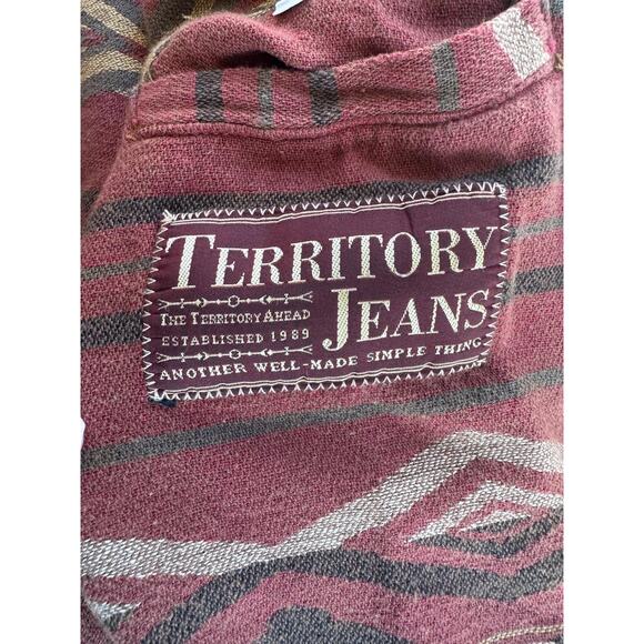 VTG Territory Ahead Jacket Mens Large Tan Duck Canvas Chore Aztec Lined Utility - Picture 9 of 16